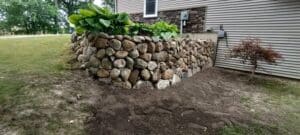 boulder retaining wall