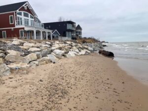 rock retaining wall for erosion